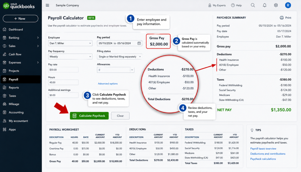 Employee Paycheck Calculation Tutorial